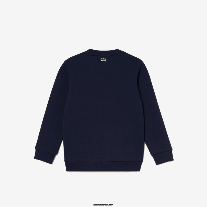 niños Lacoste 6F243055 azul marino blanco 525 sudadera color block con logo en contraste