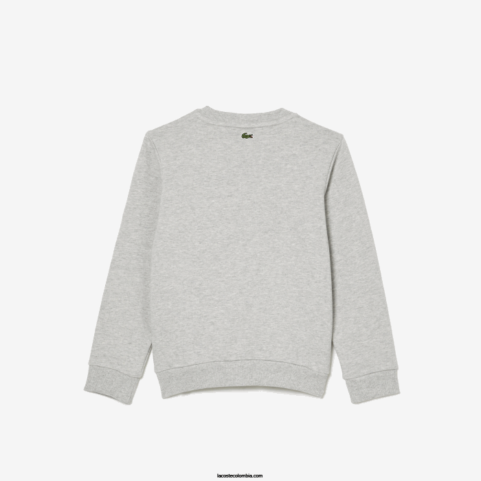 niños Lacoste 6F243057 lomo gris cca sudadera color block con logo en contraste