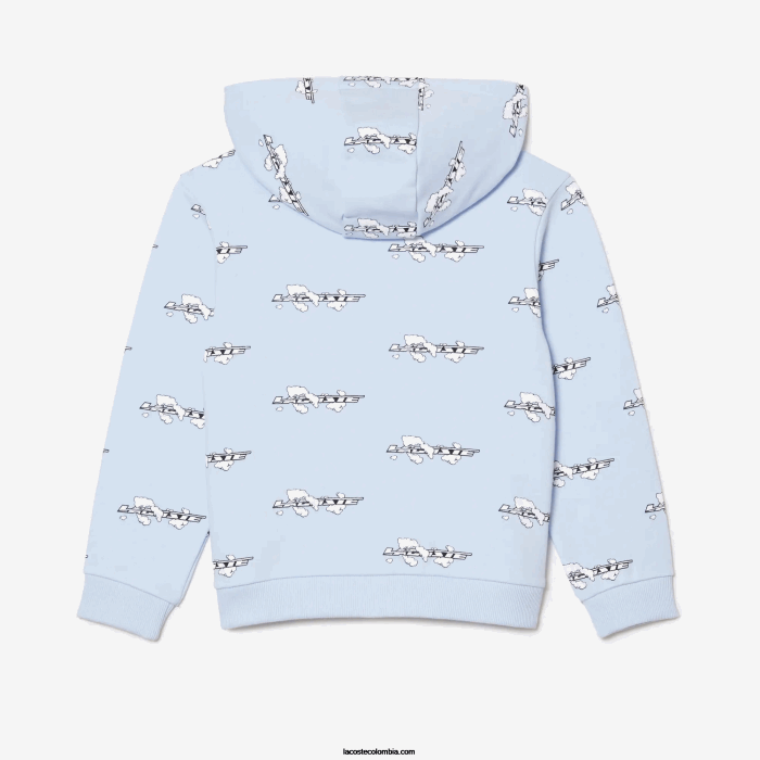 niños Lacoste 6F243063 azul claro t01 sudadera con cremallera de algodón orgánico