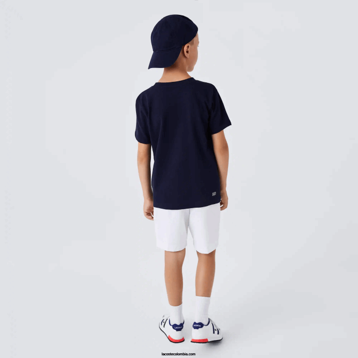 niños Lacoste 6F243074 blanco 001 pantalones cortos de deporte de diamantes