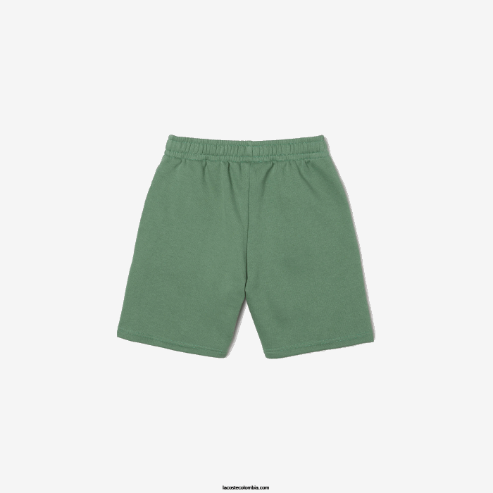niños Lacoste 6F243098 verde caqui kx5 shorts de felpa de algodón orgánico peinado