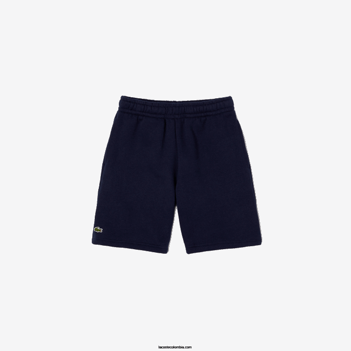 niños Lacoste 6F243100 azul marino 166 shorts de felpa de algodón orgánico peinado
