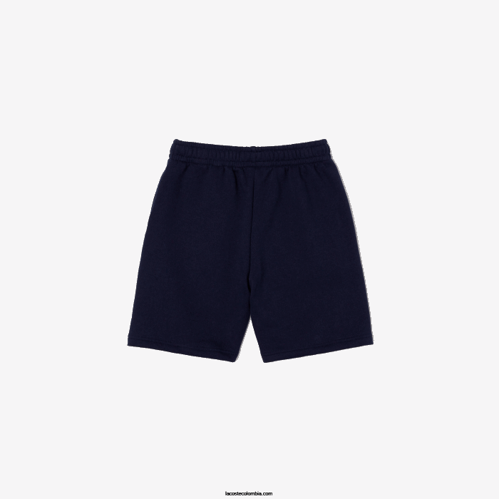 niños Lacoste 6F243100 azul marino 166 shorts de felpa de algodón orgánico peinado