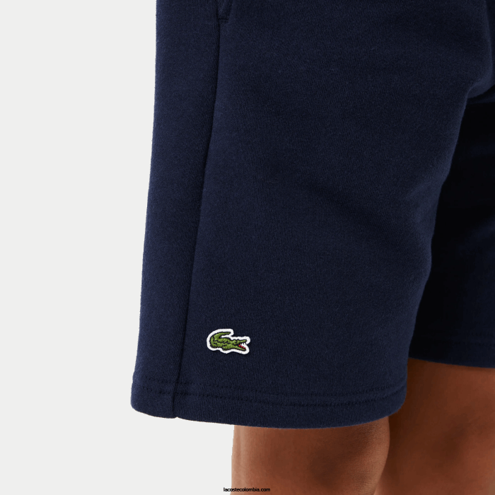 niños Lacoste 6F243100 azul marino 166 shorts de felpa de algodón orgánico peinado