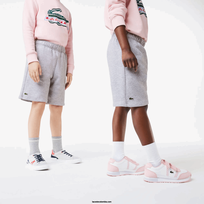 niños Lacoste 6F243101 lomo gris cca shorts de felpa de algodón orgánico peinado