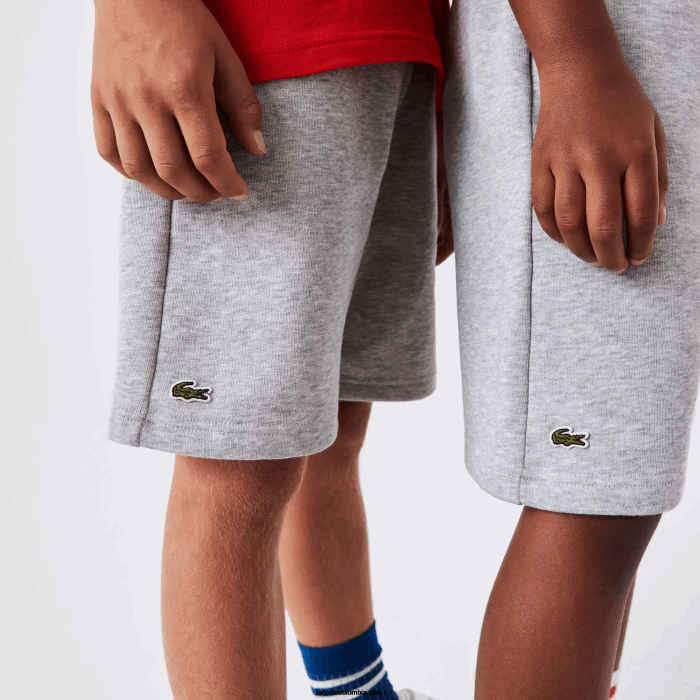 niños Lacoste 6F243101 lomo gris cca shorts de felpa de algodón orgánico peinado