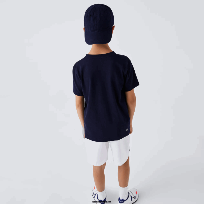 niños Lacoste 6F243121 azul marino 976 camiseta sport tennis jersey tecnico oversize cocodrilo