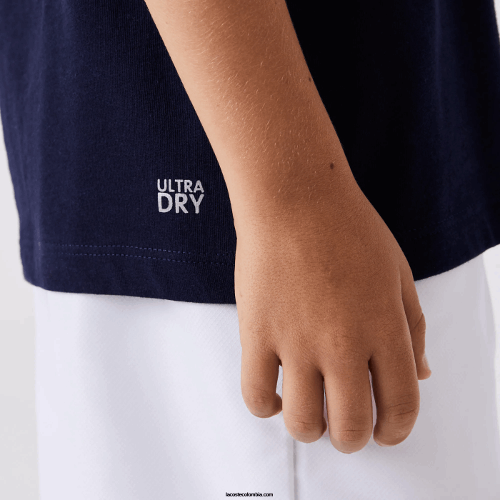 niños Lacoste 6F243121 azul marino 976 camiseta sport tennis jersey tecnico oversize cocodrilo