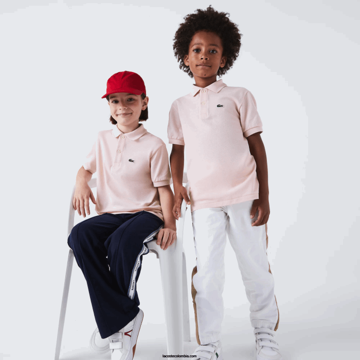 niños Lacoste 6F243122 ady rosa claro polo de petit piqué regular fit