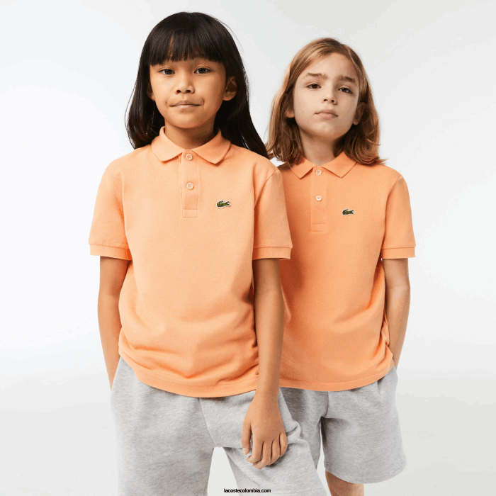 niños Lacoste 6F243123 naranja claro heb polo de petit piqué regular fit niños Lacoste 6F243123 naranja claro heb polo de petit piqué regular fit