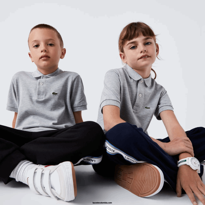 niños Lacoste 6F243126 lomo gris cca polo de petit piqué regular fit niños Lacoste 6F243126 lomo gris cca polo de petit piqué regular fit