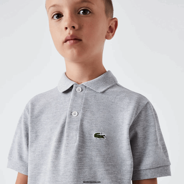 niños Lacoste 6F243126 lomo gris cca polo de petit piqué regular fit