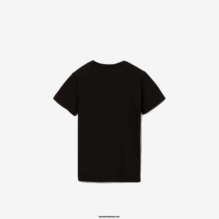 niños Lacoste 6F243130 negro 031 playera con cuello en V