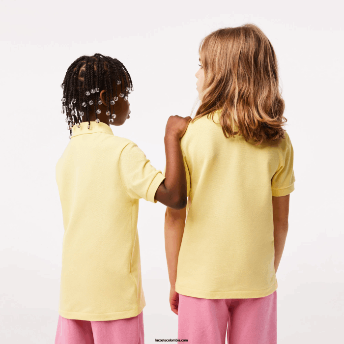 niños Lacoste 6F243131 amarillo 107 polo de petit piqué regular fit