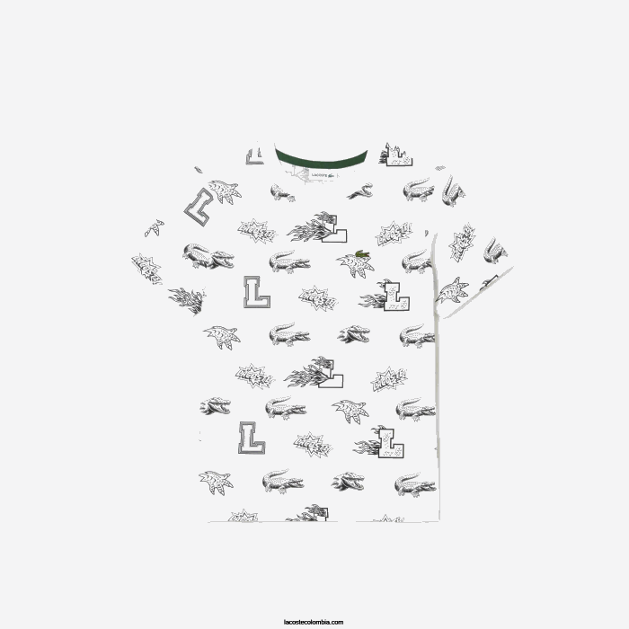 niños Lacoste 6F243136 blanco 001 camiseta de algodón orgánico con estampado personalizado niños Lacoste 6F243136 blanco 001 camiseta de algodón orgánico con estampado personalizado