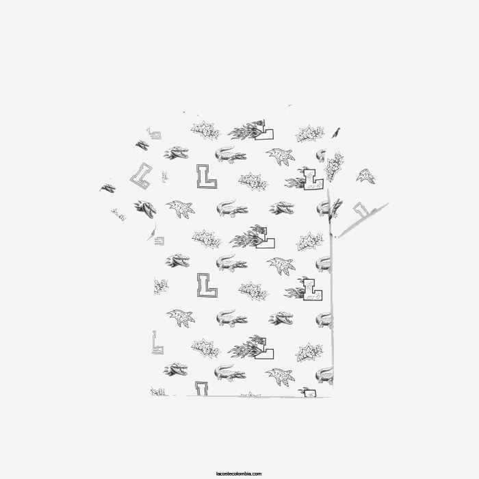 niños Lacoste 6F243136 blanco 001 camiseta de algodón orgánico con estampado personalizado