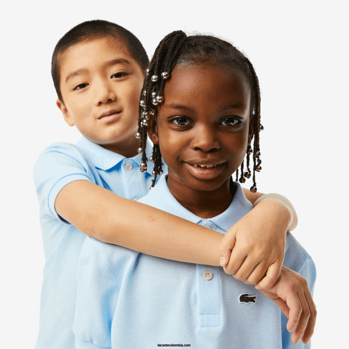niños Lacoste 6F243139 azul claro t01 polo de petit piqué regular fit