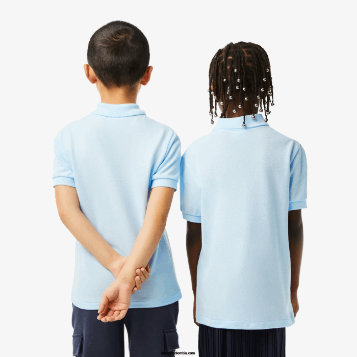 niños Lacoste 6F243139 azul claro t01 polo de petit piqué regular fit