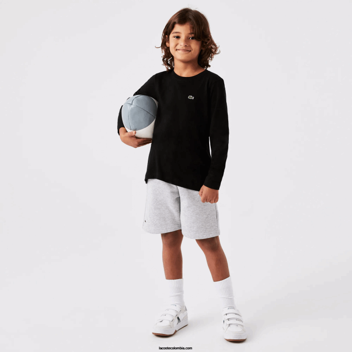niños Lacoste 6F243141 negro 031 camiseta con cuello redondo niños Lacoste 6F243141 negro 031 camiseta con cuello redondo