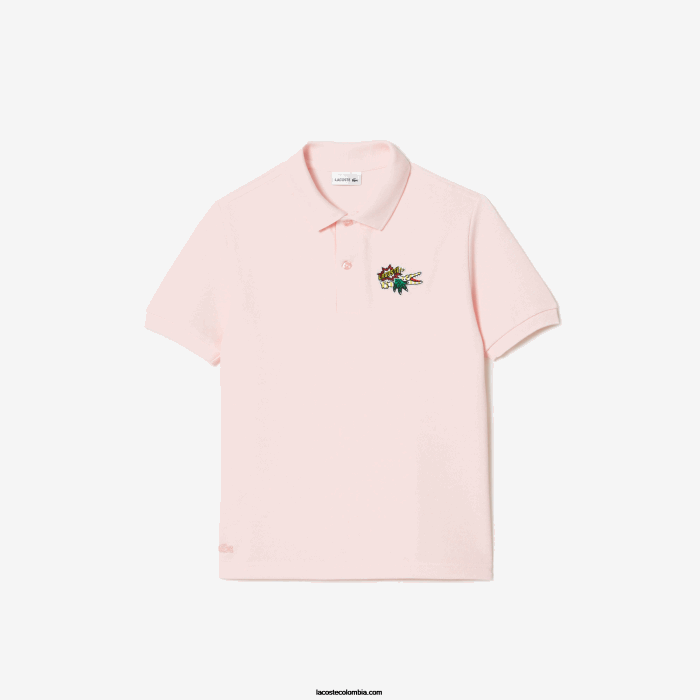 niños Lacoste 6F243146 rosa claro t03 polo de piqué de algodón orgánico con insignia de cómic niños Lacoste 6F243146 rosa claro t03 polo de piqué de algodón orgánico con insignia de cómic