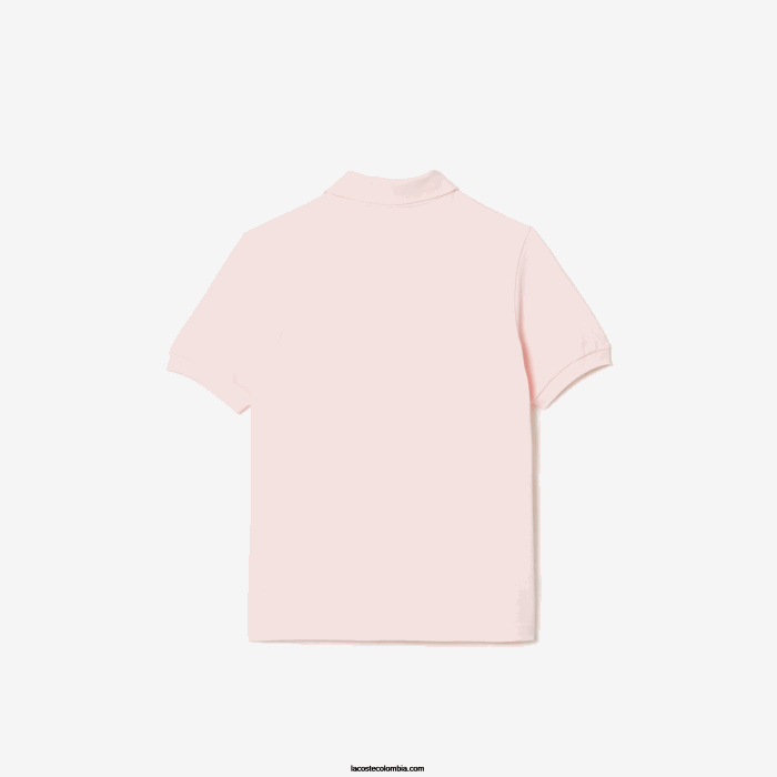 niños Lacoste 6F243146 rosa claro t03 polo de piqué de algodón orgánico con insignia de cómic