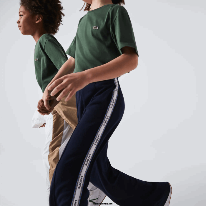 niños Lacoste 6F243149 verde 5hx playera de jersey de algodón con cuello redondo