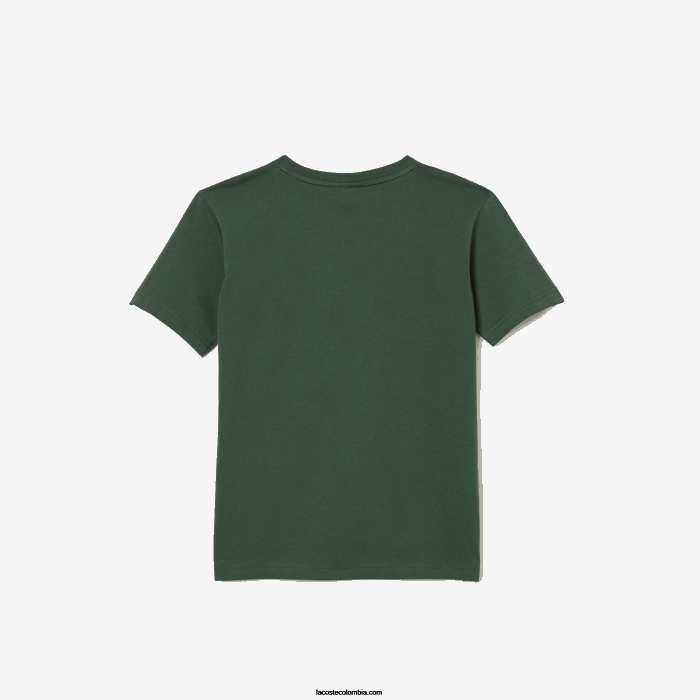 niños Lacoste 6F243149 verde 5hx playera de jersey de algodón con cuello redondo