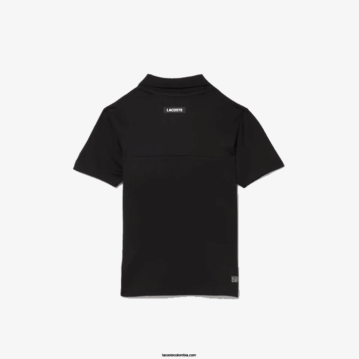 niños Lacoste 6F243150 negro azul blanco 7ke polo deportivo de tenis con bloques de color
