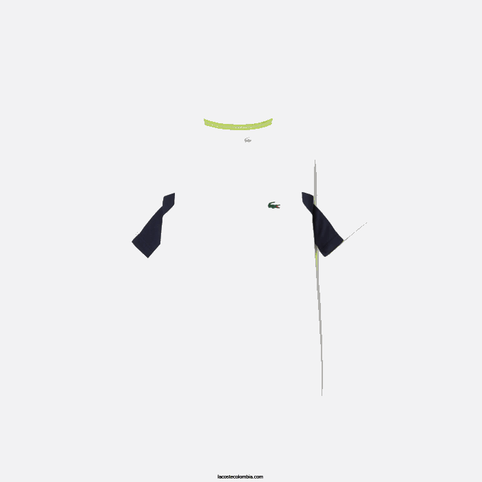 niños Lacoste 6F243154 blanco azul marino blanco y2u playera sport tenis color block