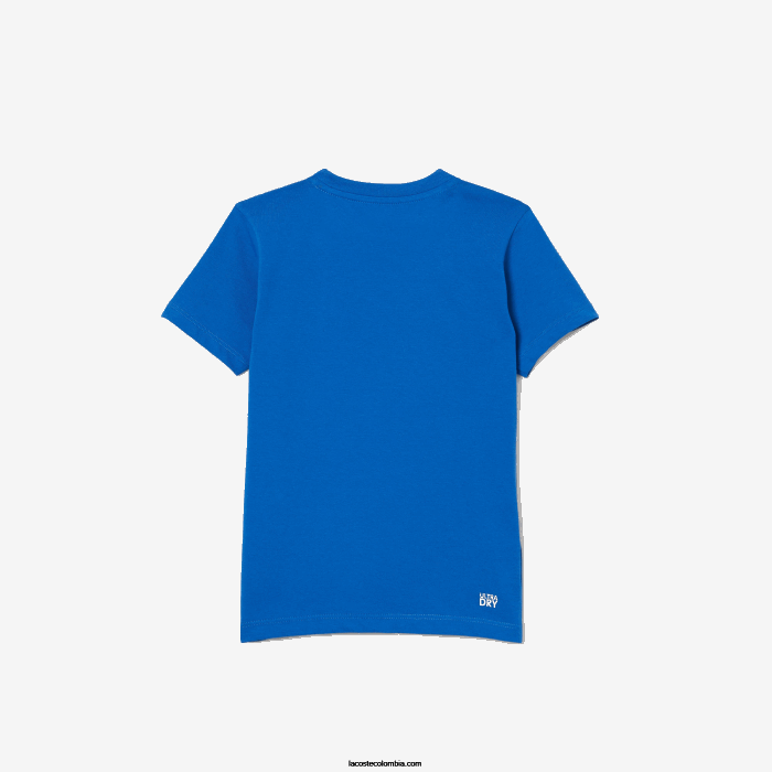 niños Lacoste 6F243157 azul blanco lux camiseta sport tennis jersey tecnico oversize cocodrilo