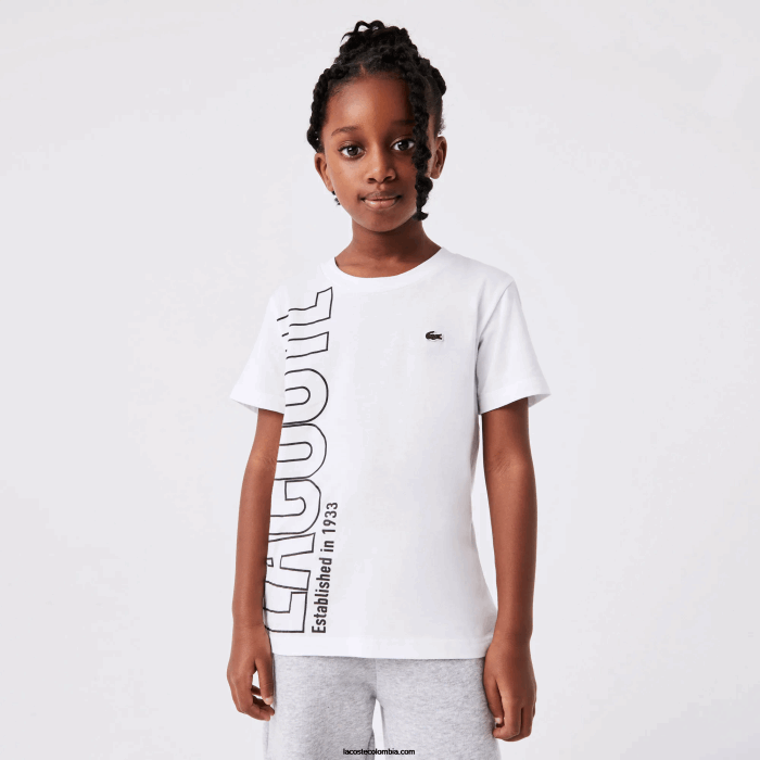 niños Lacoste 6F243158 blanco 001 camiseta oversize con logo