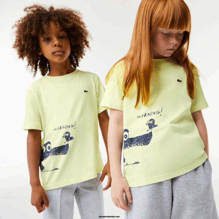 niños Lacoste 6F243161 amarillo 6gd camiseta con estampado de cocodrilo niños Lacoste 6F243161 amarillo 6gd camiseta con estampado de cocodrilo