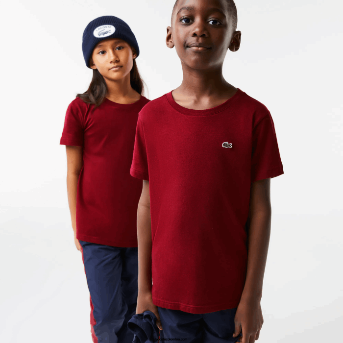 niños Lacoste 6F243165 burdeos ypw playera de jersey de algodón con cuello redondo niños Lacoste 6F243165 burdeos ypw playera de jersey de algodón con cuello redondo