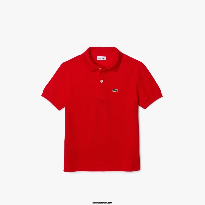 niños Lacoste 6F243171 wtu rojo polo de petit piqué regular fit niños Lacoste 6F243171 wtu rojo polo de petit piqué regular fit