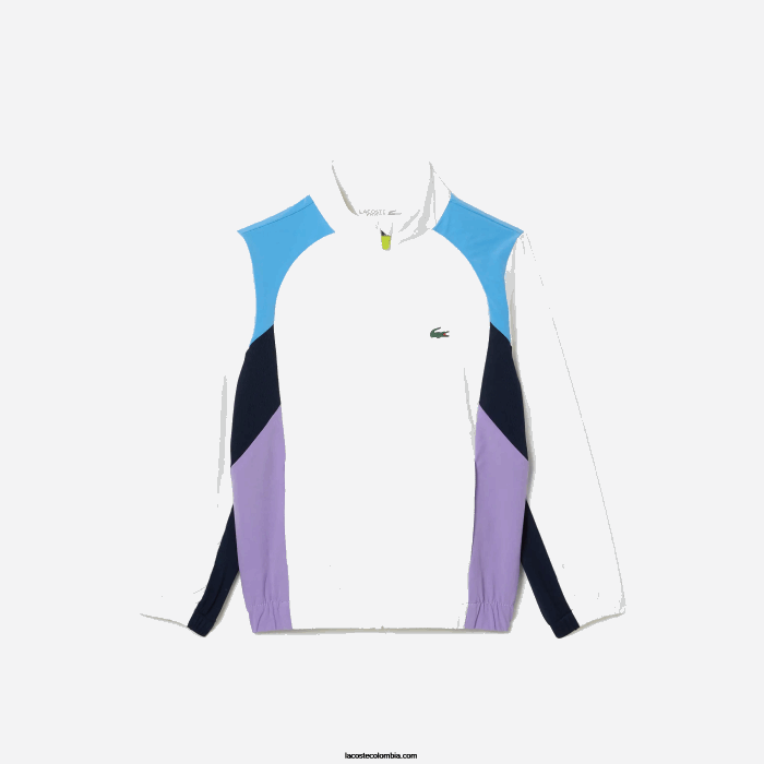 niños Lacoste 6F243185 blanco azul marino violeta 6hu chándal deportivo de tenis con bloques de color