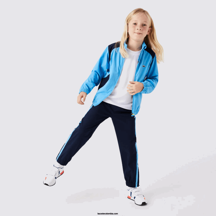 niños Lacoste 6F243186 azul marino y25 chándal deportivo de tenis con bloques de color niños Lacoste 6F243186 azul marino y25 chándal deportivo de tenis con bloques de color
