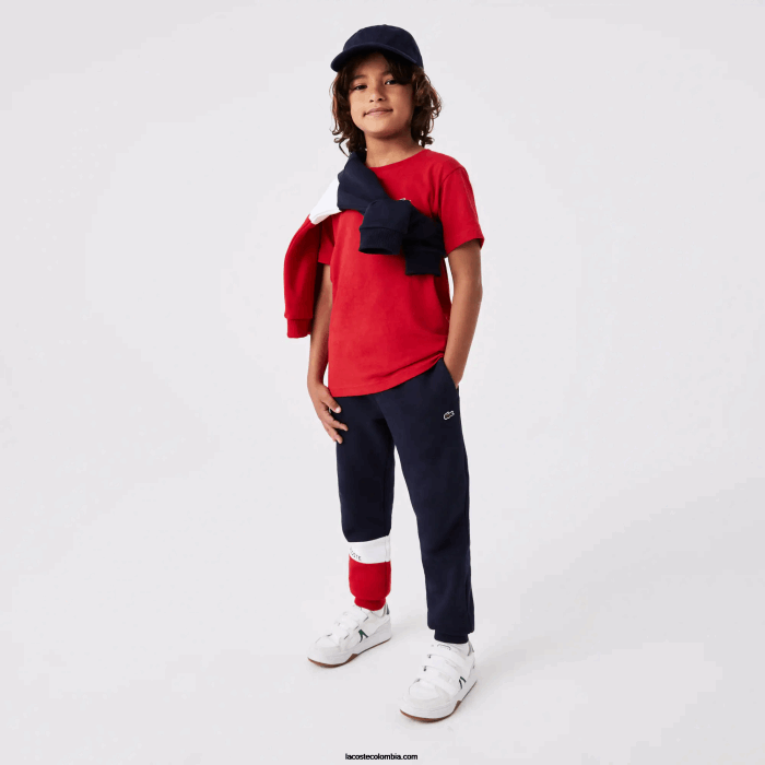niños Lacoste 6F243215 azul marino blanco rojo ley pantalones deportivos de marca niños Lacoste 6F243215 azul marino blanco rojo ley pantalones deportivos de marca
