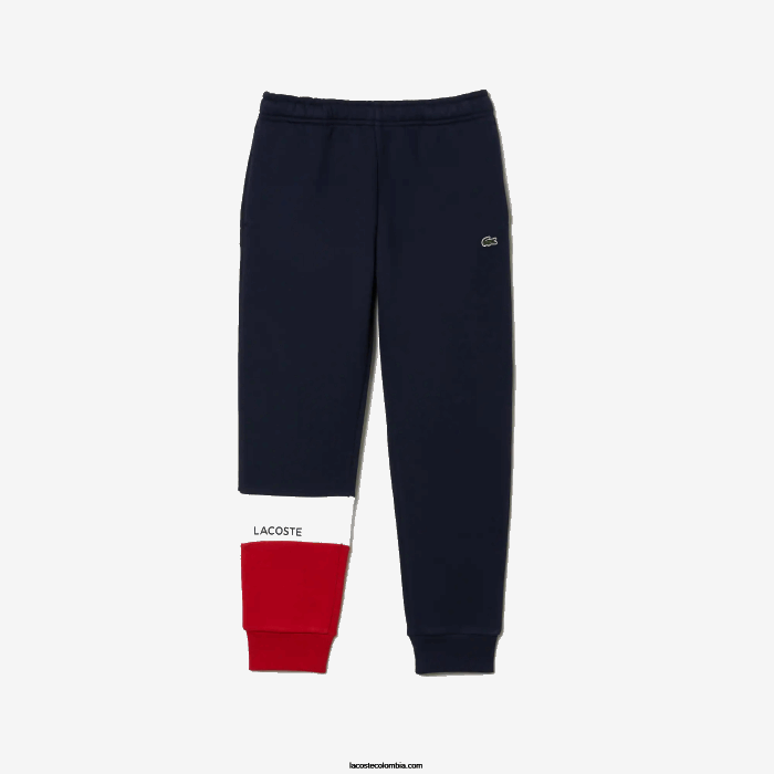 niños Lacoste 6F243215 azul marino blanco rojo ley pantalones deportivos de marca