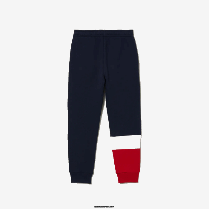 niños Lacoste 6F243215 azul marino blanco rojo ley pantalones deportivos de marca
