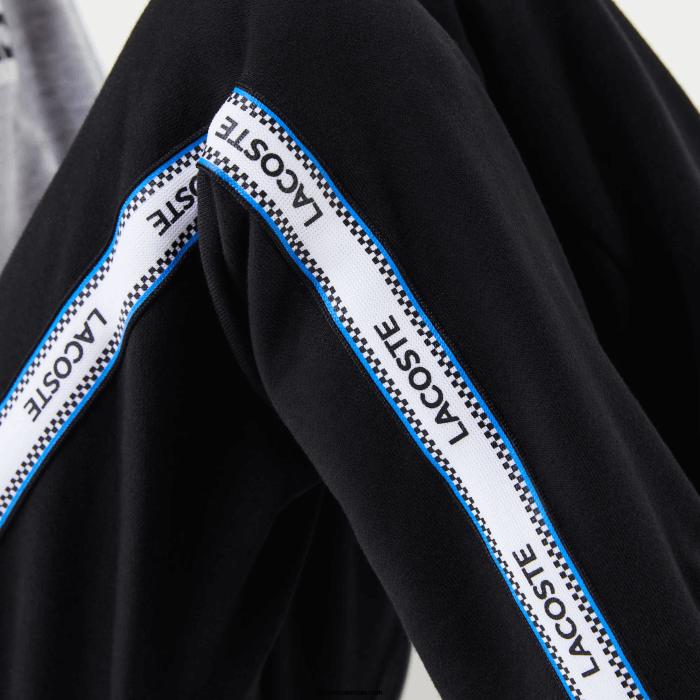 niños Lacoste 6F243223 negro azul 985 pantalones de chándal con bandas estampadas