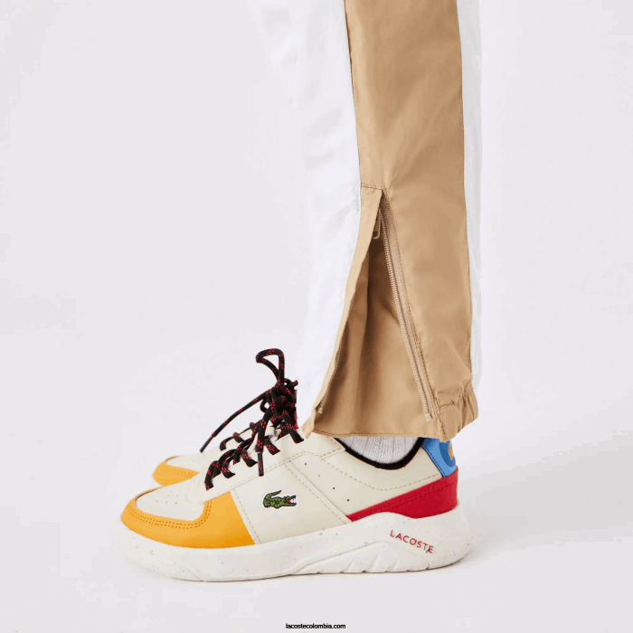 niños Lacoste 6F243224 beige blanco wn5 pantalones de chándal con banda en contraste