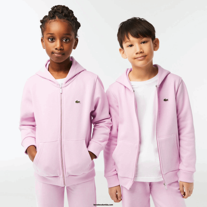 niños Lacoste 6F243252 rosa z4h sudadera con capucha y bolsillo canguro niños Lacoste 6F243252 rosa z4h sudadera con capucha y bolsillo canguro