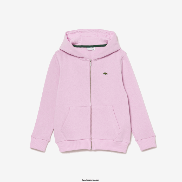 niños Lacoste 6F243252 rosa z4h sudadera con capucha y bolsillo canguro