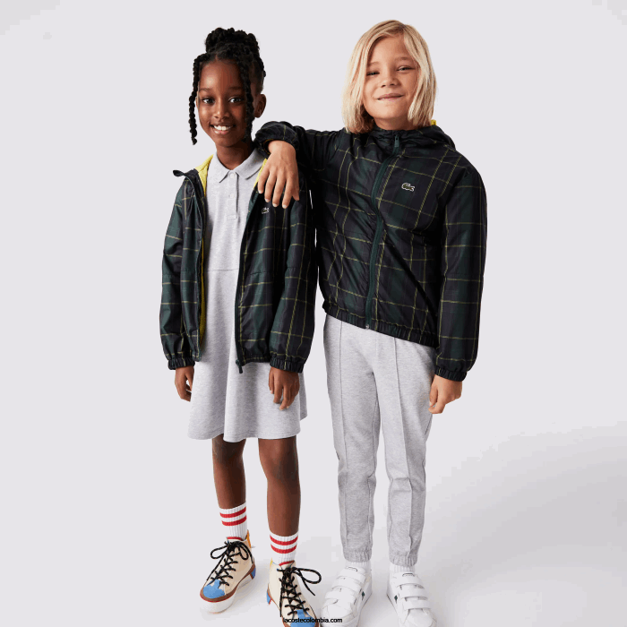 niños Lacoste 6F243262 azul marino verde amarillo 9dw cortavientos repelente al agua