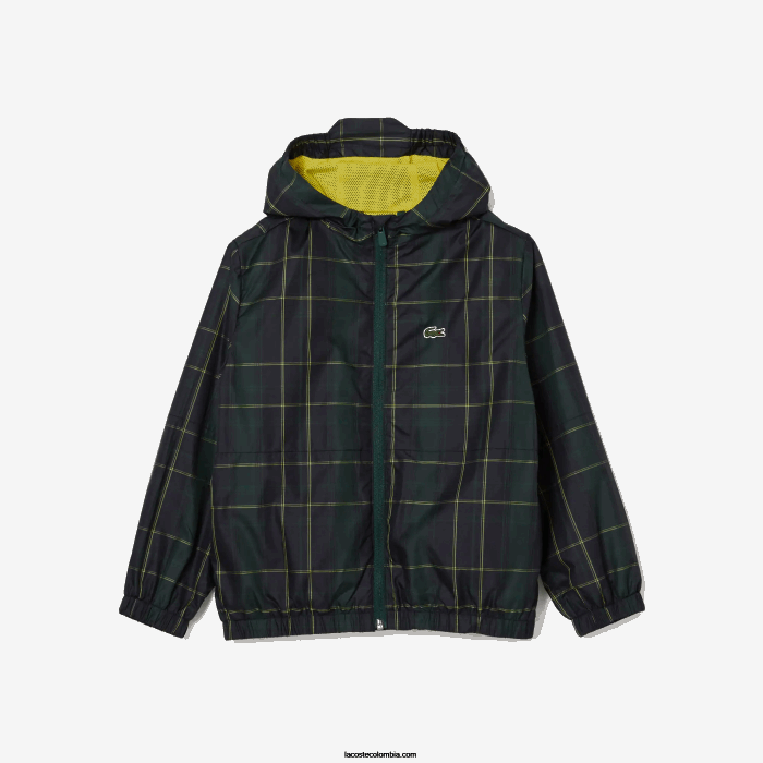 niños Lacoste 6F243262 azul marino verde amarillo 9dw cortavientos repelente al agua