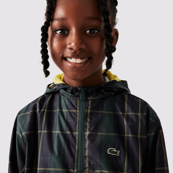 niños Lacoste 6F243262 azul marino verde amarillo 9dw cortavientos repelente al agua