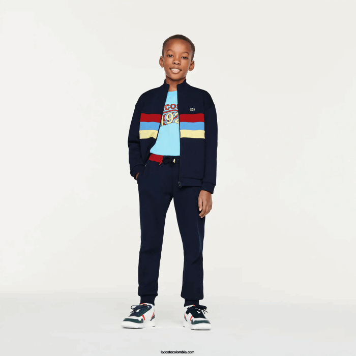 niños Lacoste 6F243266 azul marino 166 pantalones de chándal con cinturilla de color niños Lacoste 6F243266 azul marino 166 pantalones de chándal con cinturilla de color