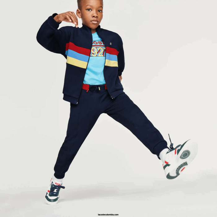 niños Lacoste 6F243266 azul marino 166 pantalones de chándal con cinturilla de color