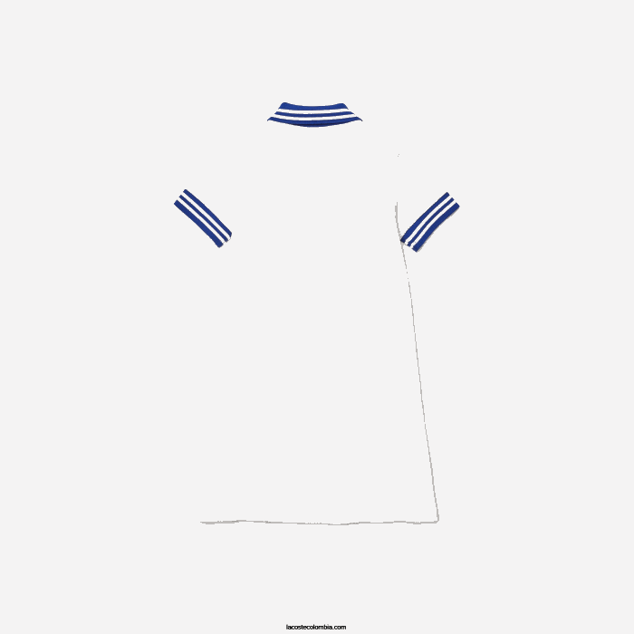 chicas Lacoste 6F243295 blanco azul nnv vestido polo de piqué bordado