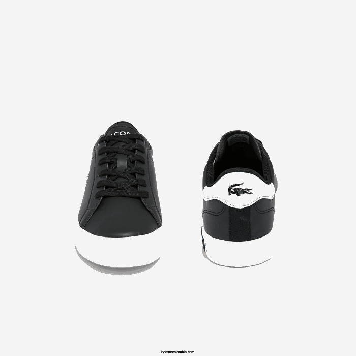 juniors Lacoste 6F243309 blanco y negro 312 tenis sintéticos powercourt